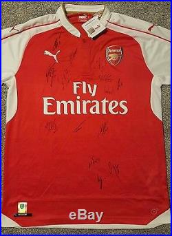 Official Arsenal Squad Signed Shirt 2015/16 Issued From The Club With COA