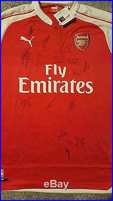 Official Arsenal Squad Signed Shirt 2015/16 Issued From The Club With COA