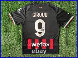 Olivier Giroud Signed 22/23 AC Milan Shirt, Proof Shown