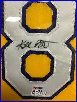 One of a kind item DUAL signed Kobe Bryant shadowbox, Jersey PSA/DNA B12619 COA