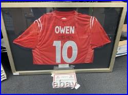 Owen Sign England Euro Football Shirt Framed With Certificate
