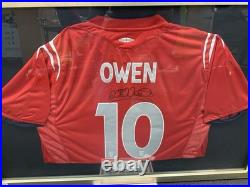 Owen Sign England Euro Football Shirt Framed With Certificate