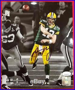 PACKERS Aaron Rodgers Signed SB XLV Spotlight 8x10 Photo Autograph with JSA COA