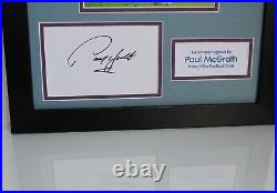PAUL McGRATH SIGNED Aston Villa Autograph Card & Photo Memorabilia Display COA