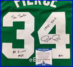 PAUL PIERCE Inscription STAT Signed Celtics Swingman Jersey BAS ITP Beckett COA