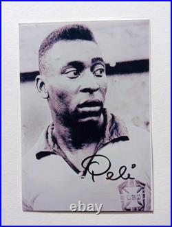 PELE Signed Vintage Postcard Size photo Collected In PERSON By Myself. Fabulous
