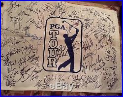 PGA Golf Pin Flag Signed autograph Mickelson, Fowler, Bryson, Thomas, 50+