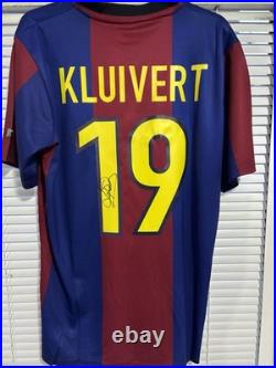 Patrick Kluivert Signed Barcelona Shirt With COA Netherlands with proof