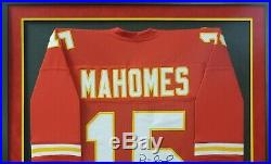 Patrick Mahomes Autographed Signed Custom Framed Suede Matted JSA Witnessed COA