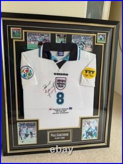 Paul Gascoigne Euro 1996 Signed England Shirt. (With Frame & Certificate)