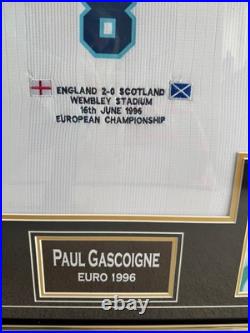 Paul Gascoigne Euro 1996 Signed England Shirt. (With Frame & Certificate)