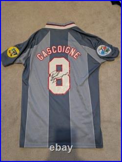 Paul Gascoigne Signed England Shirt Printed Autograph