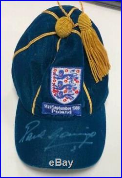 Paul Gascoigne Signed Replica England World Cup Cap Ltd Edition + COA