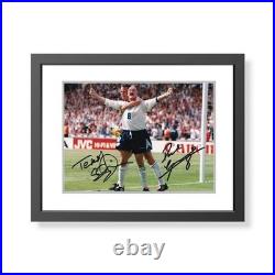 Paul Gascoigne & Teddy Sheringham Signed England Photo England Autograph COA