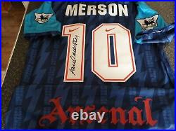 Paul Merson SIGNED Arsenal 1994/95 Away Shirt PRIVATE SIGNING