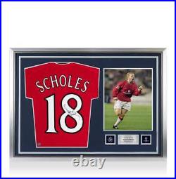 Paul Scholes Official UEFA Champions League Back Signed and Hero Framed Manchest