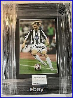 Pavel Nedved Hand Signed Photo (2) Framed Presentation 18x14, AFTAL#221