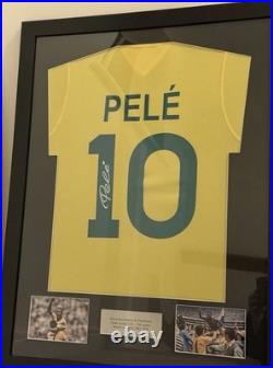 Pele Brazil Framed Football Shirt And Signature NO COA