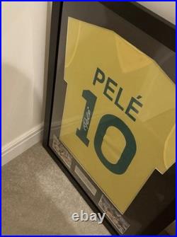 Pele Brazil Framed Football Shirt And Signature NO COA