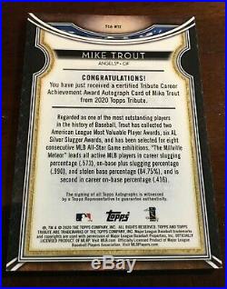 Perfect 2020 Topps Tribute Mike Trout Auto Signed 1/1 Los Angeles Angels