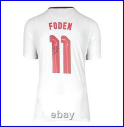 Phil Foden Signed England Shirt 2020/2021, Home, Number 11 Autograph