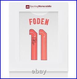 Phil Foden Signed England Shirt 2020/2021, Home, Number 11 Gift Box