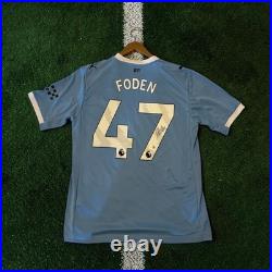 Phil Foden Signed Manchester City Football Shirt Beckett Authenticated