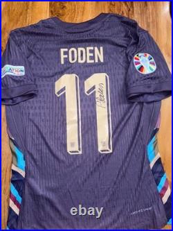 Phil Foden hand signed England away shirt with Coa included
