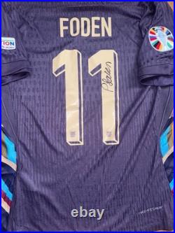 Phil Foden hand signed England away shirt with Coa included