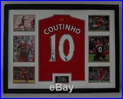 Philippe Coutinho Signed & Framed Shirt Liverpool FC Genuine Autograph AFTAL COA