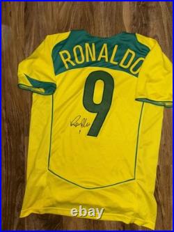 R9 Ronaldo Nazario Signed Brazil World Cup home shirt with coa included