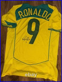 R9 Ronaldo Nazario Signed Brazil World Cup home shirt with coa included