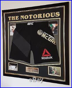 RARE CONOR MCGREGOR SIGNED Shorts Trunks Autograph Display