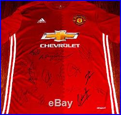 RARE, GENUINE, 2016/2017 Manchester United Squad Signed MARTIAL #9 Shirt with COA