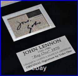 RARE John Lennon BAG ONE Art LITHOGRAPH, Signed YOKO ONO, Museum Frame, COA UACC