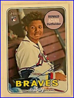 RONALD ACUNA JR. Auto REAL ONE Heritage 2018 Blue Ink RC Rookie Signed Au