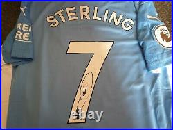 Raheem Sterling SIGNED Man City 2021/22 Home Shirt