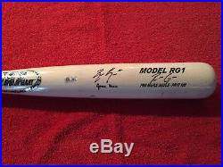 Randal Grichuk signed game used bat with Game Used inscription MLB auth