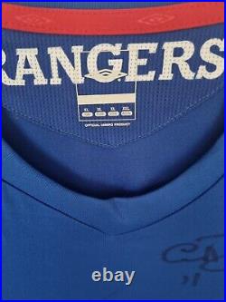 Rangers Graham Roberts Match Worn Shirt From Linfield Select V Rangers Select