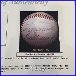 Rare 1951 Mickey Mantle Rookie & Ted Williams Signed Autograph Baseball JSA COA