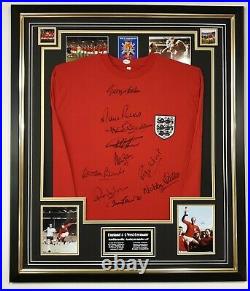 Rare England 1966 SIGNED Shirt Autograph JERSEY Display Signed by 10