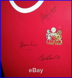 Rare George Best, Bobby Charlton and Denis Law Signed Shirt Autograph