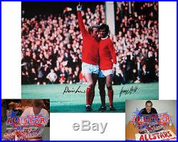Rare George Best & Denis Law Dual Signed Manchester United Football Photo Proof