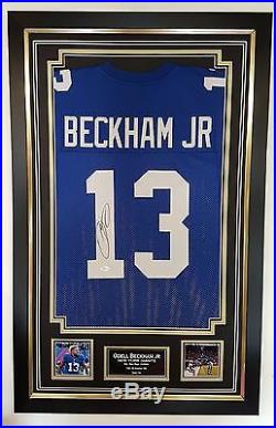 Rare Odell Beckham Jr Giants Signed Shirt JERSEY Autograph NFL DISPLAY