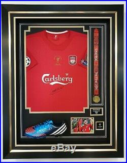 Rare STEVEN GERRARD of Liverpool 2005 Signed Shirt Autographed Jersey and Boot