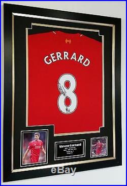 Rare STEVEN GERRARD of Liverpool Signed Shirt Display LEGEND