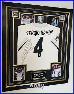 Rare Sergio Ramos Signed Shirt Autographed Jersey Display AFTAL DEALER COA