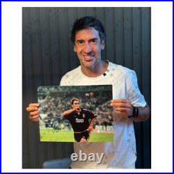 Raul Signed Real Madrid Football Photo