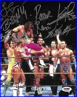 Razor Ramon Bret Hart Lex Luger 123 Kid + Signed 8x10 Photo PSA/DNA COA WWE Auto