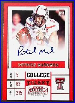Rc Patrick Mahomes Auto 2017 Contenders Mahomes II Auto Rookie Signed Autograph